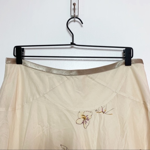 Rebecca Taylor Vintage Cream Floral A-Line Skirt - Picture 2 of 8